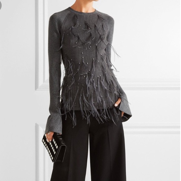 Jason Wu Fuzzy Feather Sweater - Picture 1 of 13